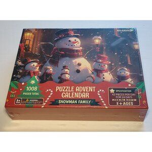 1008-Piece Puzzle Advent Calendar Snowman Family Christmas Fun For Ages 3+ Blizz